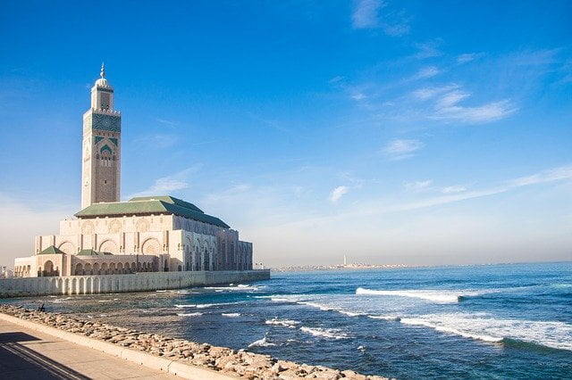Hassan II mosque in Casablanca. The biggest mosque in Africa